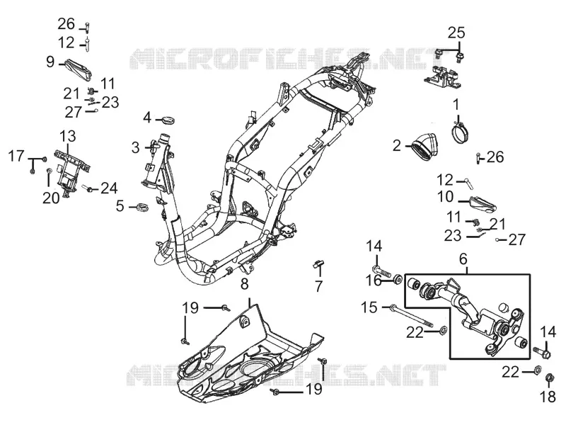 CADRE Kymco scooter 125 PEOPLE PEOPLE ONE 125 4T EURO III  PEOPLE ONE 125 4T EURO III