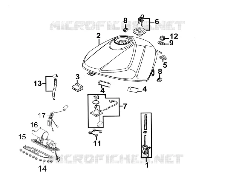 RESERVOIR Kymco moto 125 QUANNON QUANNON 125 4T EURO III  QUANNON 125 4T EURO III
