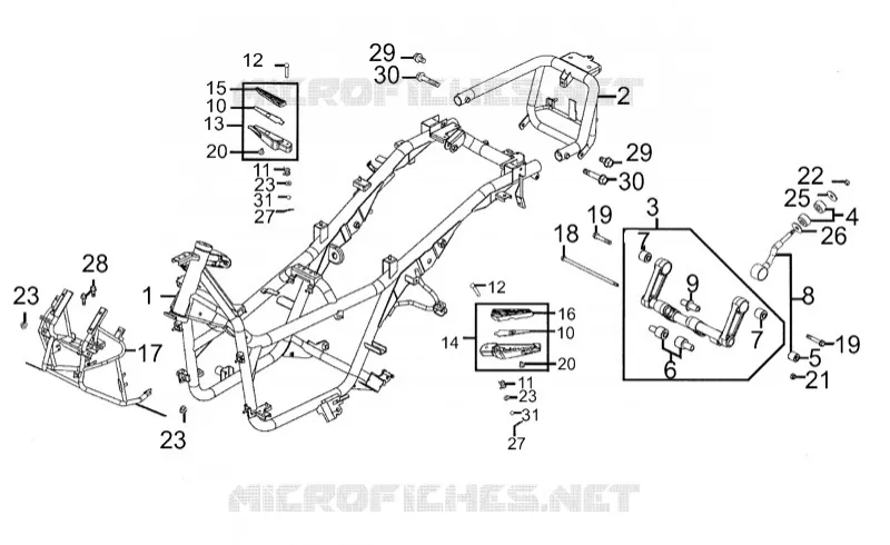 CADRE Kymco scooter 300 XCITING XCITING 300 AFI 4T EURO III  XCITING 300 AFI 4T EURO III