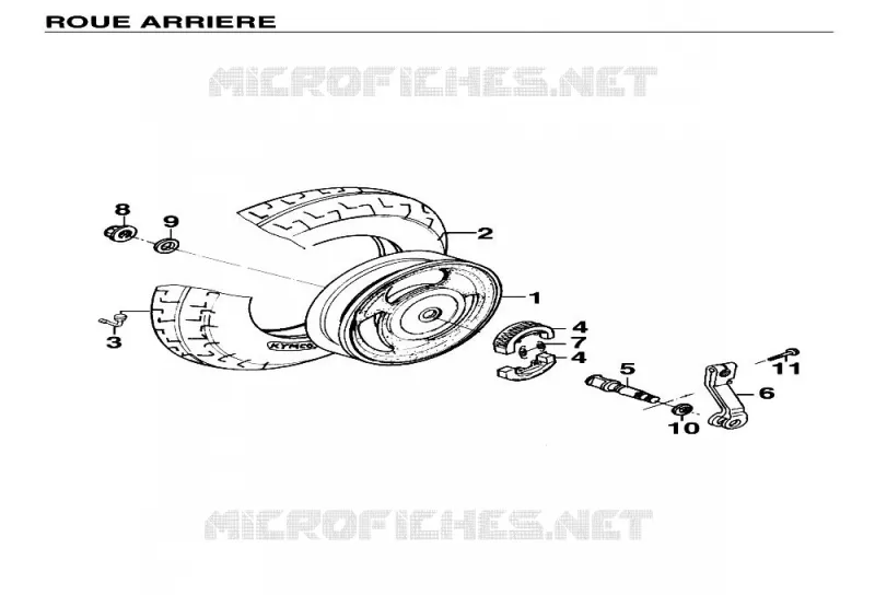 ROUE ARRIERE Kymco scooter 50 YUP YUP 50 2T EURO II  YUP 50 2T EURO II