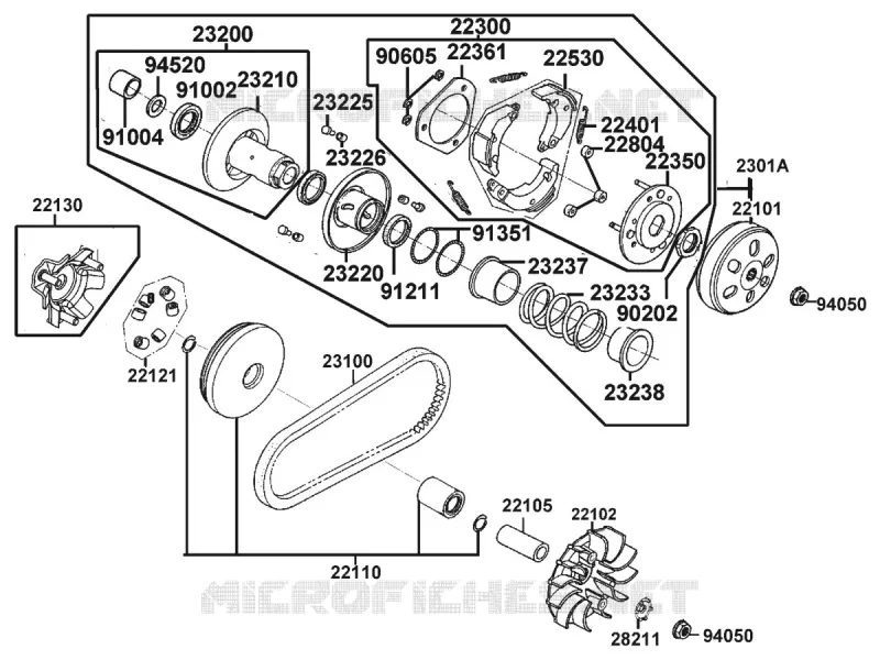 VARIATEUR / EMBRAYAGE Kymco scooter 125 LIKE LIKE 125I XPERIENCE ABS EURO 4  LIKE 125I XPERIENCE ABS EURO 4