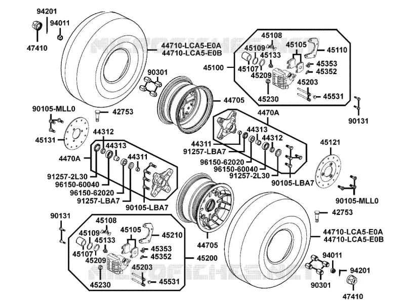 ROUES AVANT Kymco quad 300 MXU MXU 300 R 4T T3B  MXU 300 R 4T T3B