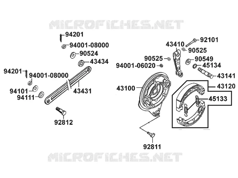 TAMBOUR DE FREIN ARRIERE Kymco moto 125 ZING ZING 125 4T EURO 1  ZING 125 4T EURO 1