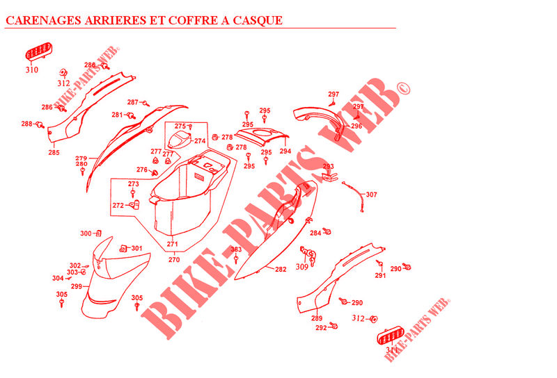 CARENAGES / COFFRE pour Kymco FILLY 50 4T