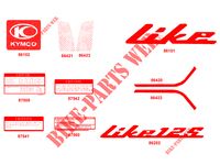 AUTOCOLLANTS pour Kymco LIKE 125 4T EURO III