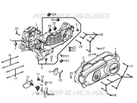 CARTER MOTEUR pour Kymco MAXXER 90S 4T EURO II