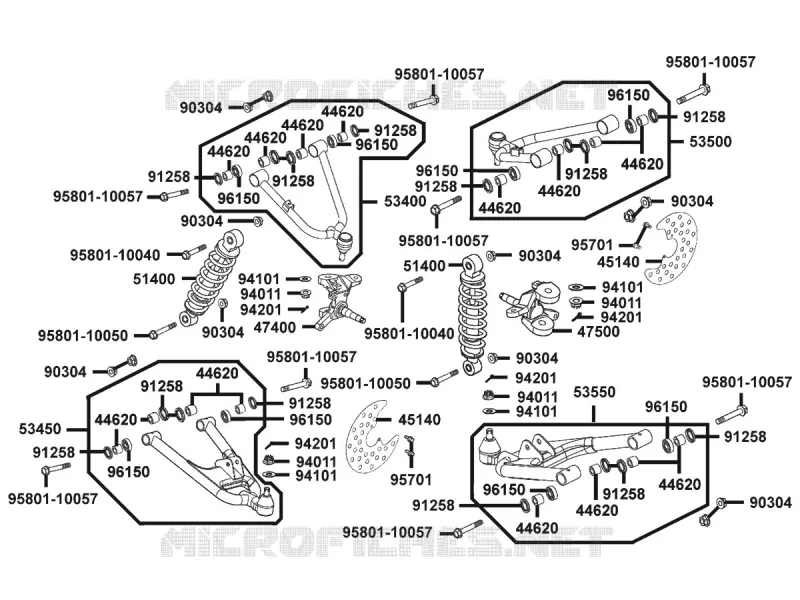 SUSPENSION  ARRIERE Kymco quad 300 MXU MXU 300 R 4T EURO II  MXU 300 R 4T EURO II