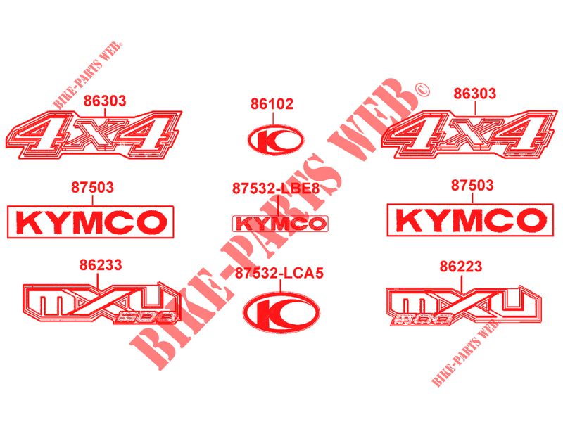 DECO pour Kymco MXU 500 2X4    4X4 4T EURO II
