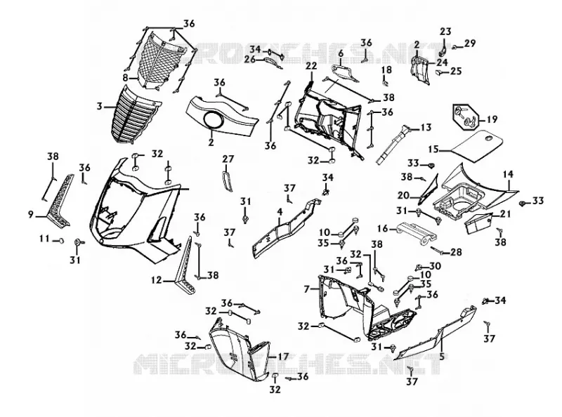CARENAGES AVANT Kymco scooter 250 PEOPLE PEOPLE 250 S 4T EURO II  PEOPLE 250 S 4T EURO II